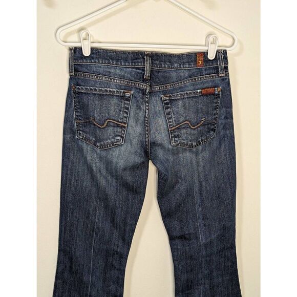 7 For All Mankind Bootcut Low Rise Distressed Jeans - Size 27 - Picture 5 of 9